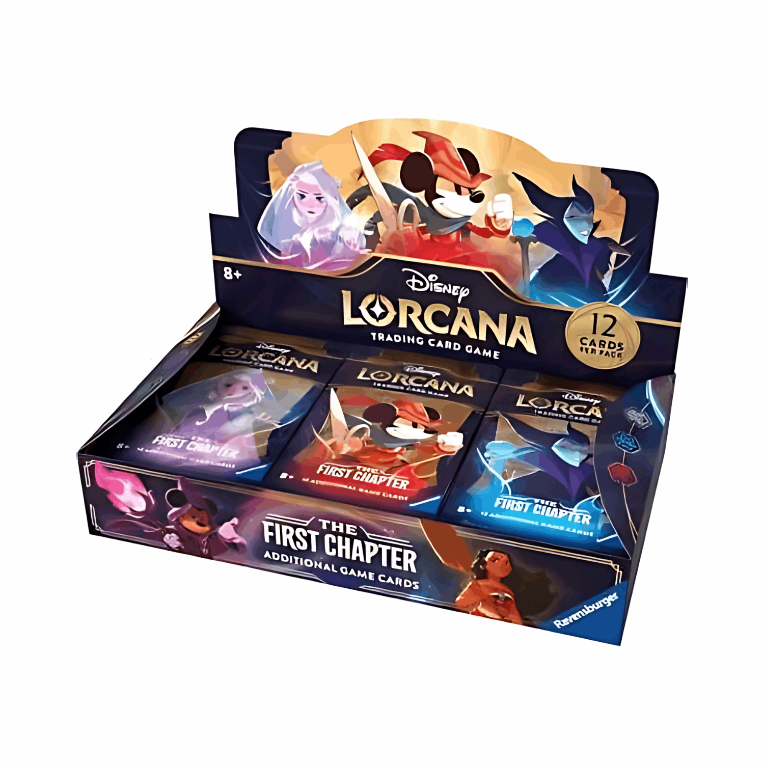 lorcana first chapter booster box english Disney The Opening booster packs contain twelve random cards from Disney Lorcana Lorcana Disney Trading Card Game