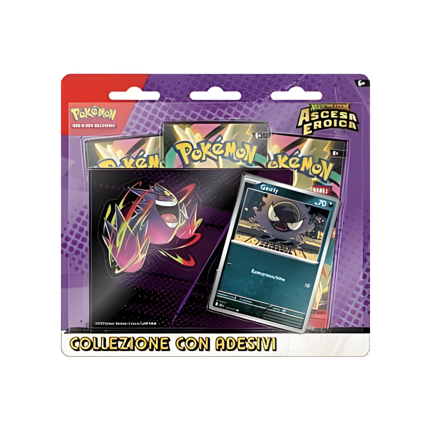 Pokémon - Blister 3 Buste Sticker Megaevoluzione Ascesa Eroica Gastly (ITA)