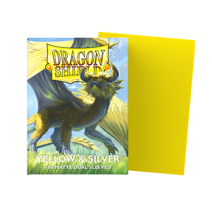 Dragon Shield Matte Dual Sleeves Standard Size - Yellow & Silver (100)
