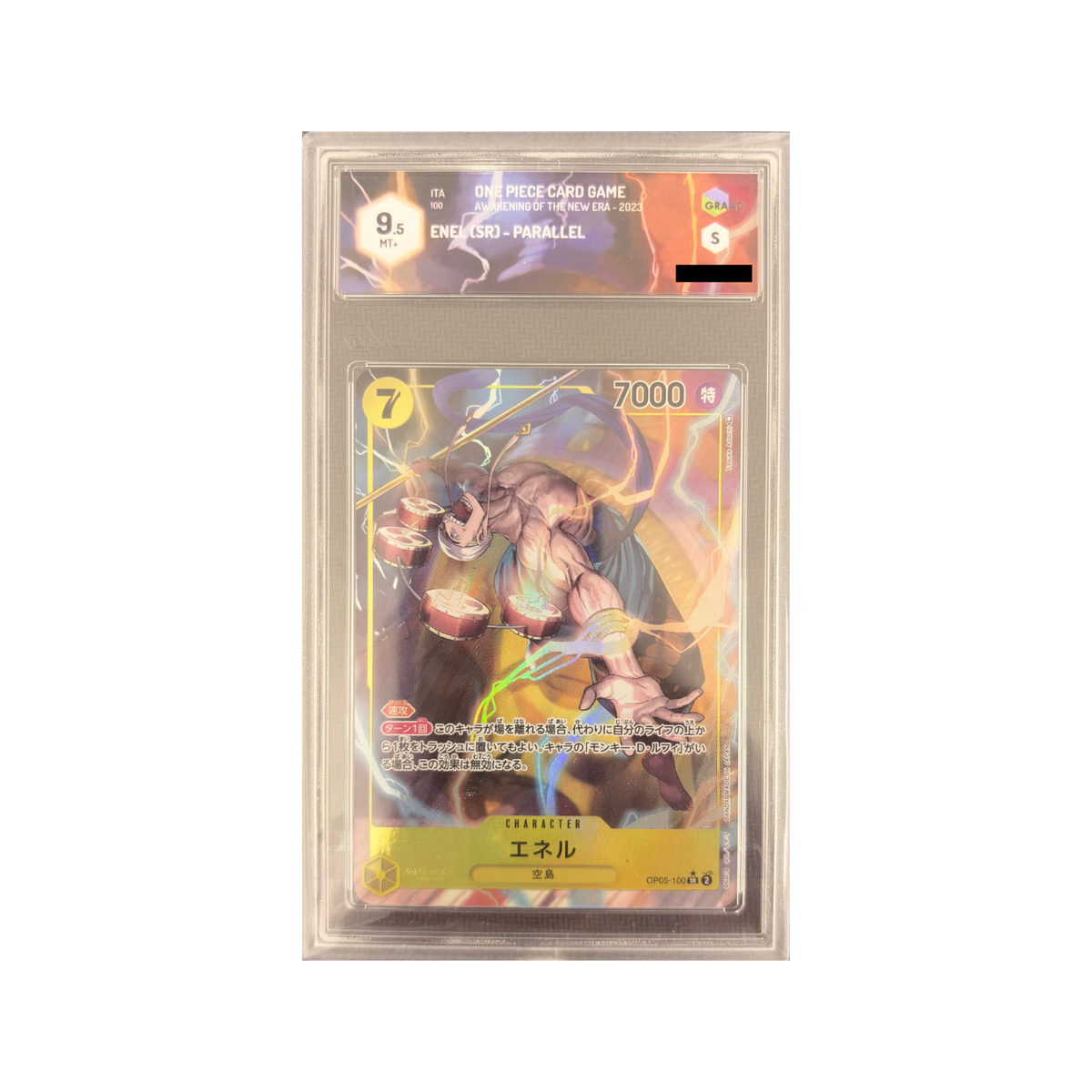 One Piece Card Game - ENEL OP95-100 PARALLEL SR GRAAD 9.5 (JP)