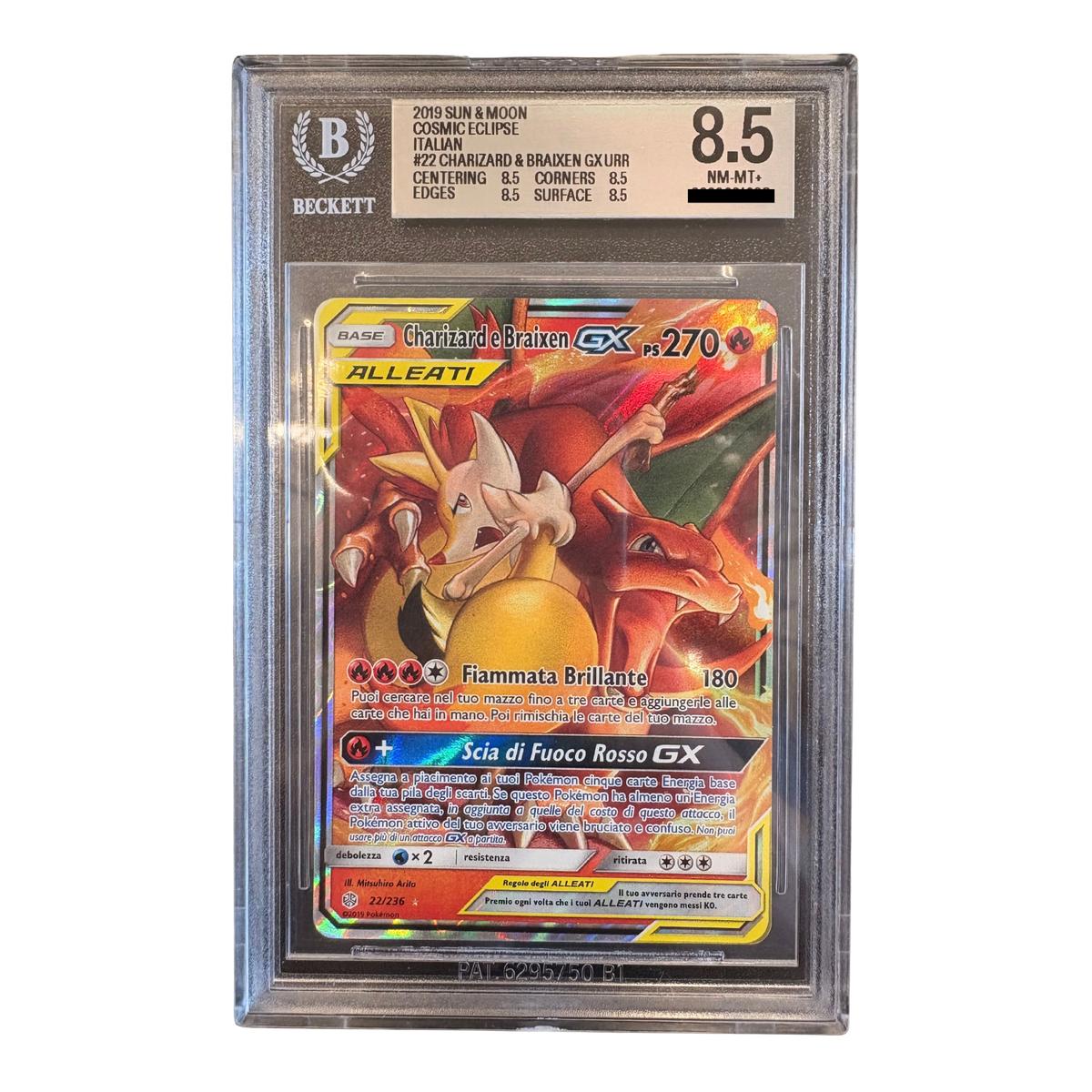 Pokémon - Charizard & Braixen GX 22/236 Ultra Rare BGS 8.5 (IT)