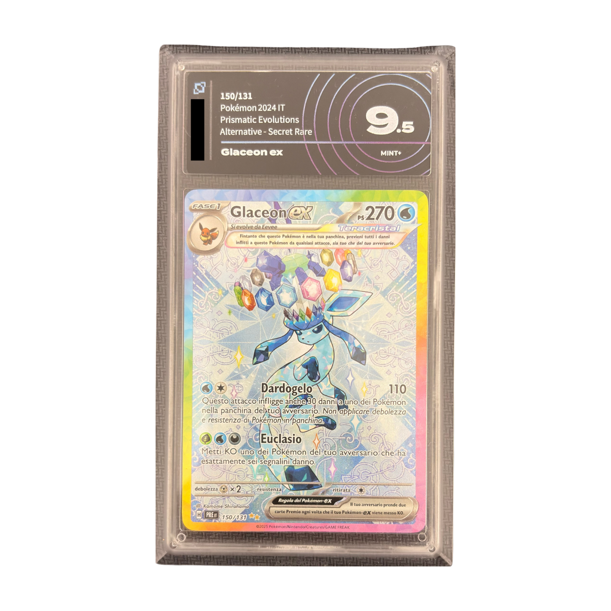 Pokémon - Glaceon Ex 150/131 Prismatic Evolutions Secret Rare AiGrading 9.5 (IT)