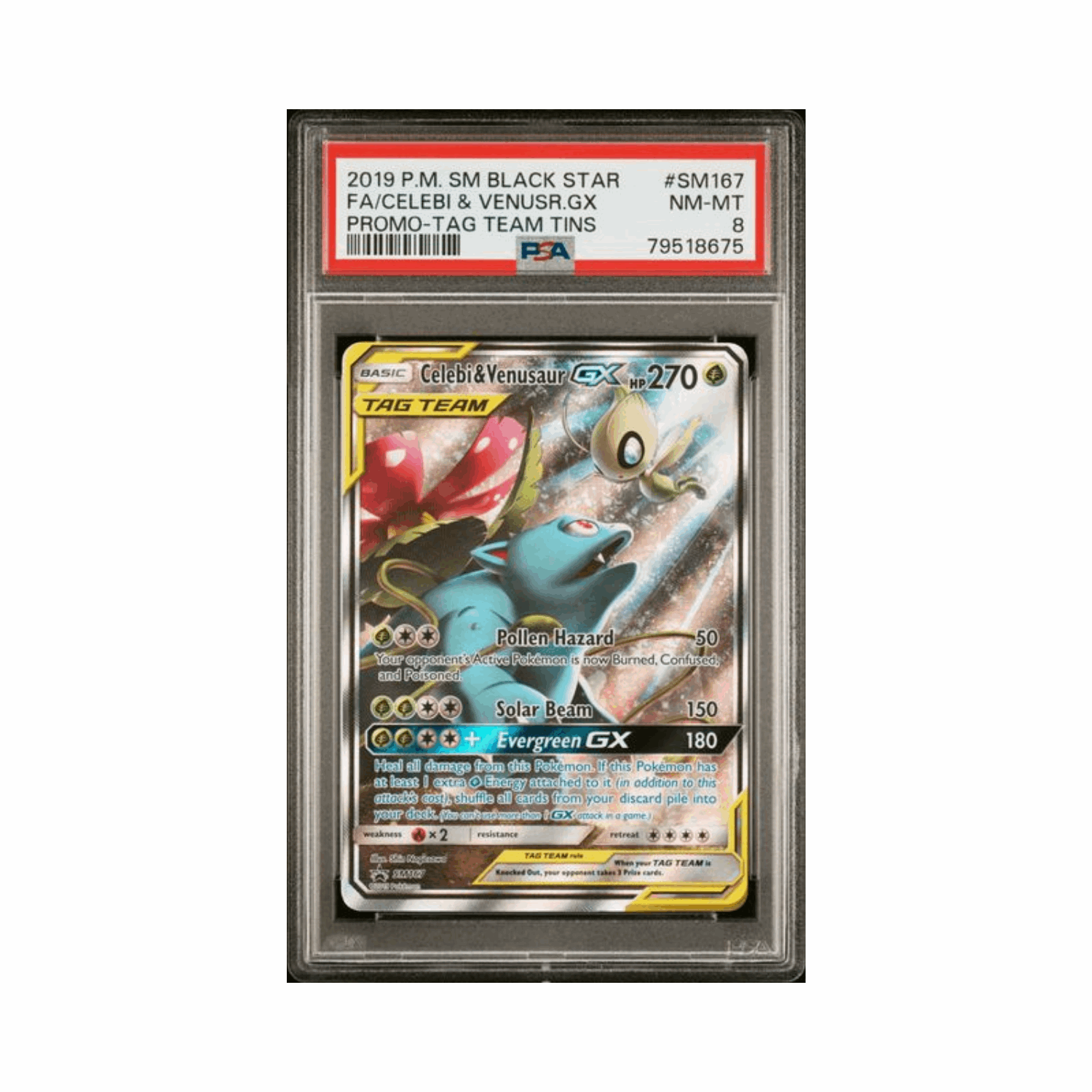 Pokémon Card PSA 8 MINT Celebi & Venusaur GX (SM 167) SM Black Star Promos ENG