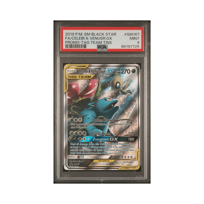 Pokémon Card PSA 9 MINT Celebi & Venusaur GX (SM 167) SM Black Star Promos ENG