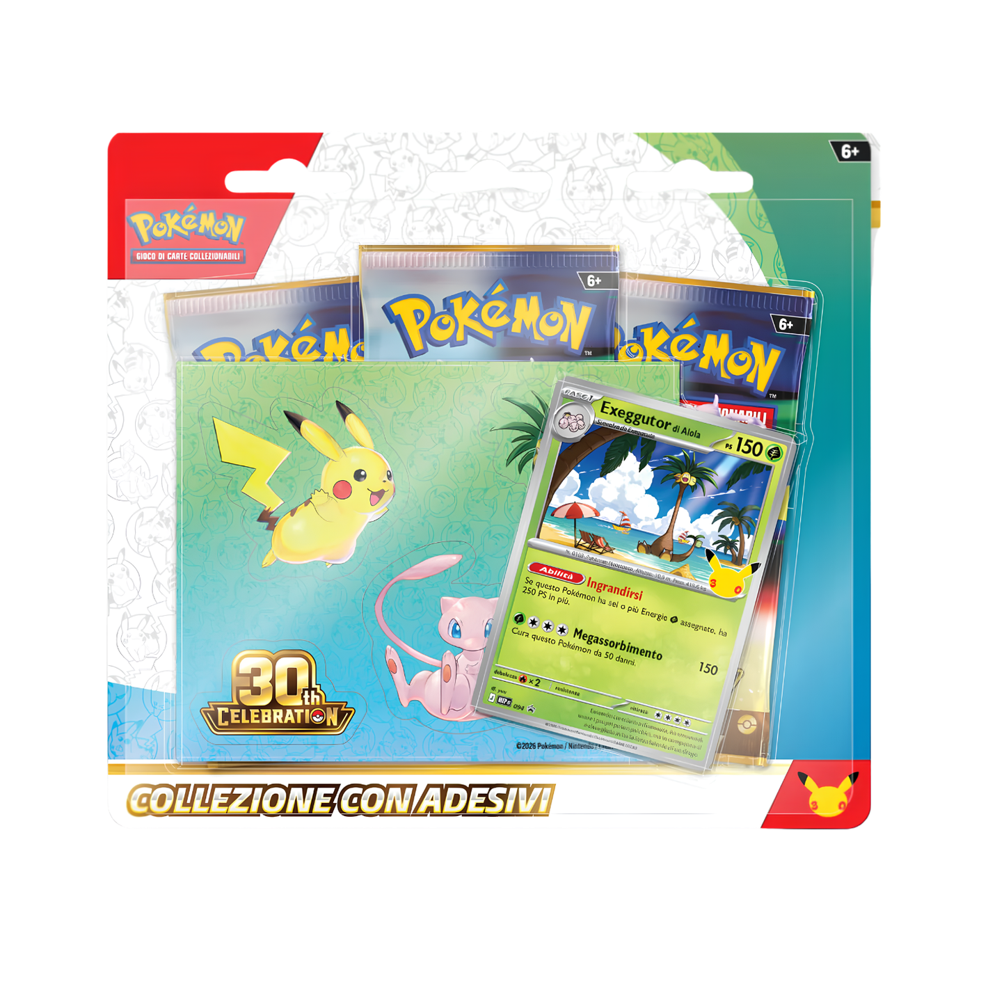 Pokémon - 30° Anniversario Collezione con Adesivi Exeggutor di Alola (ITA)