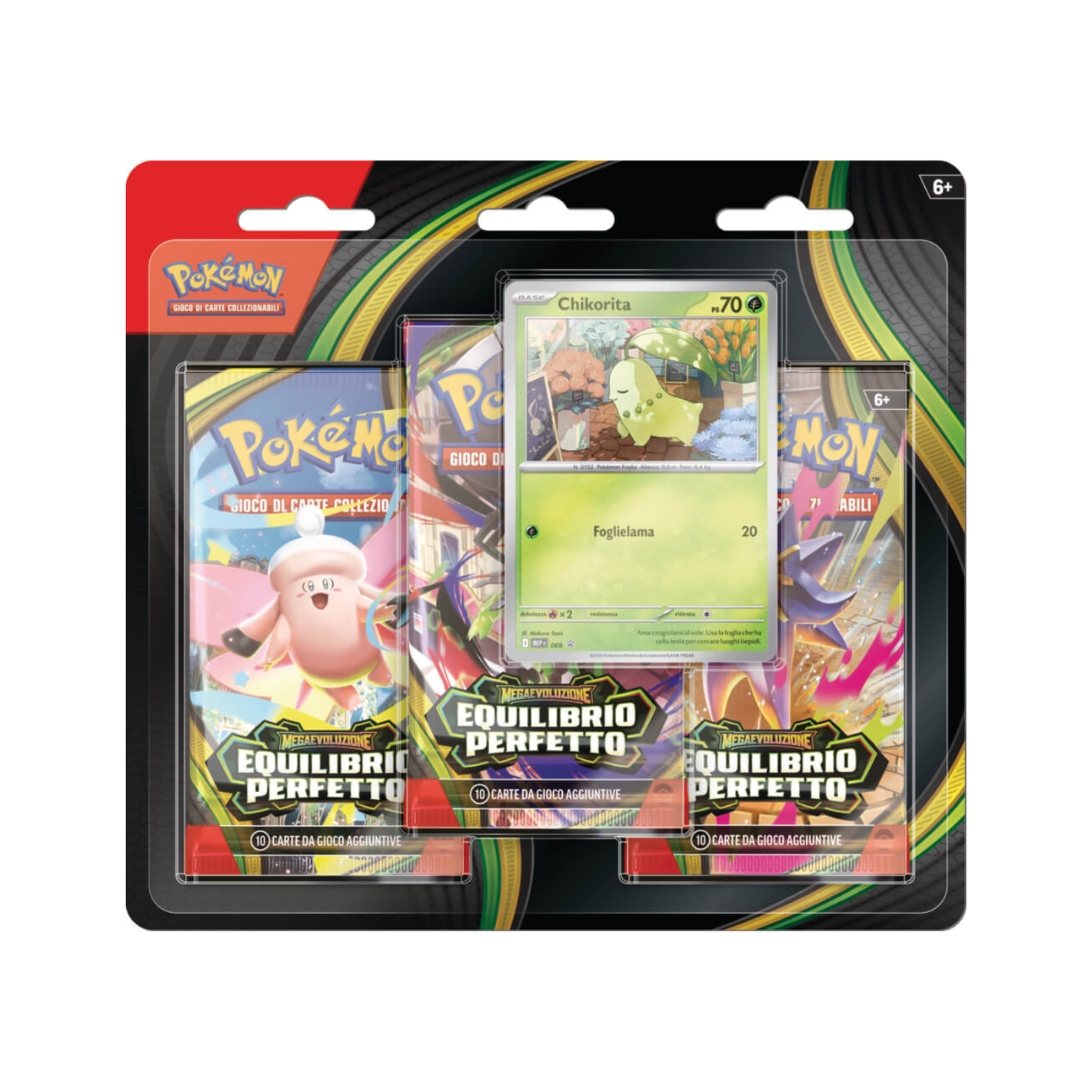 Pokémon - Blister 3 Buste Megaevoluzione Equilibrio Perfetto Chikorita (ITA)