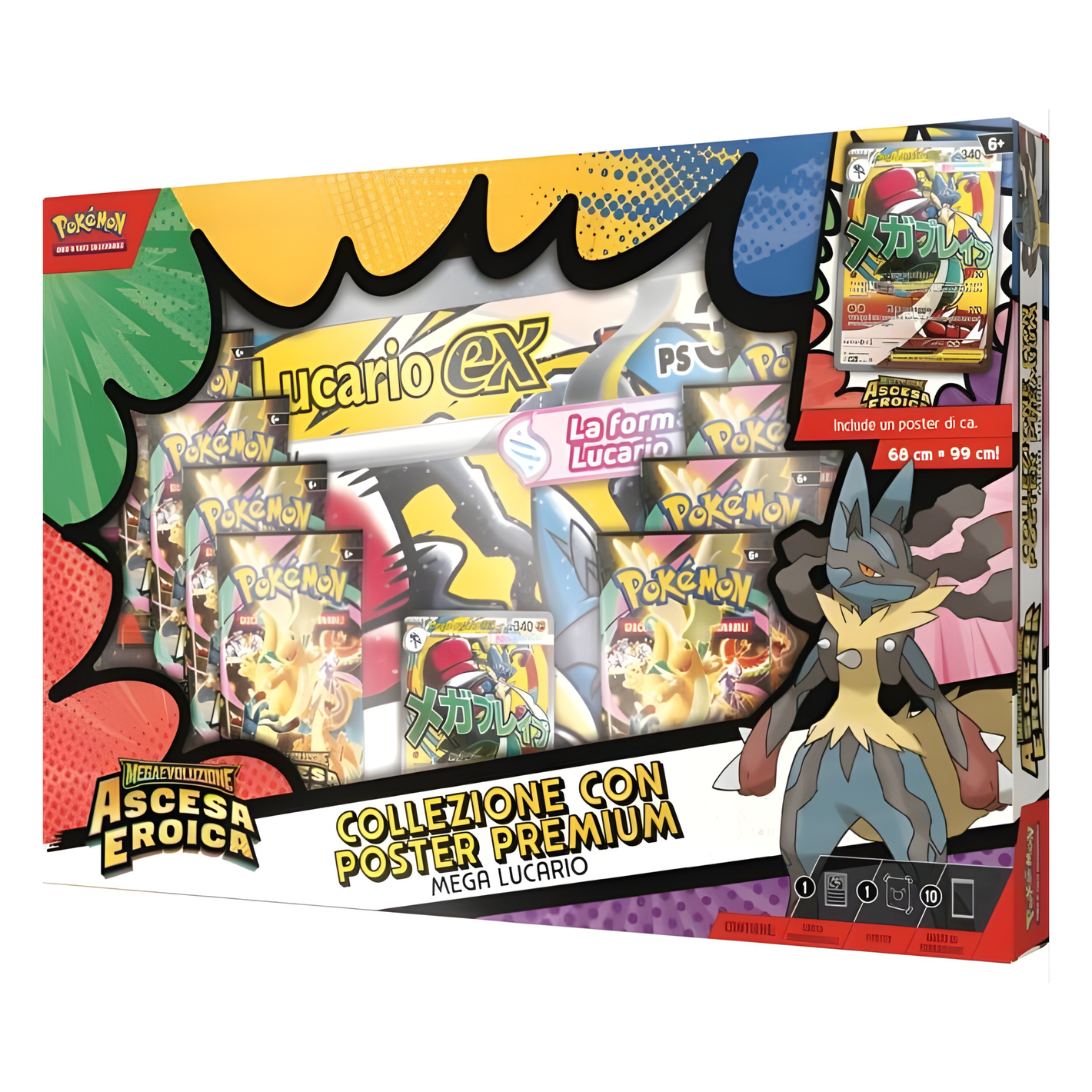 Pokémon - Collezione con Poster Premium - Megaevoluzione Ascesa Eroica Mega Lucario ex