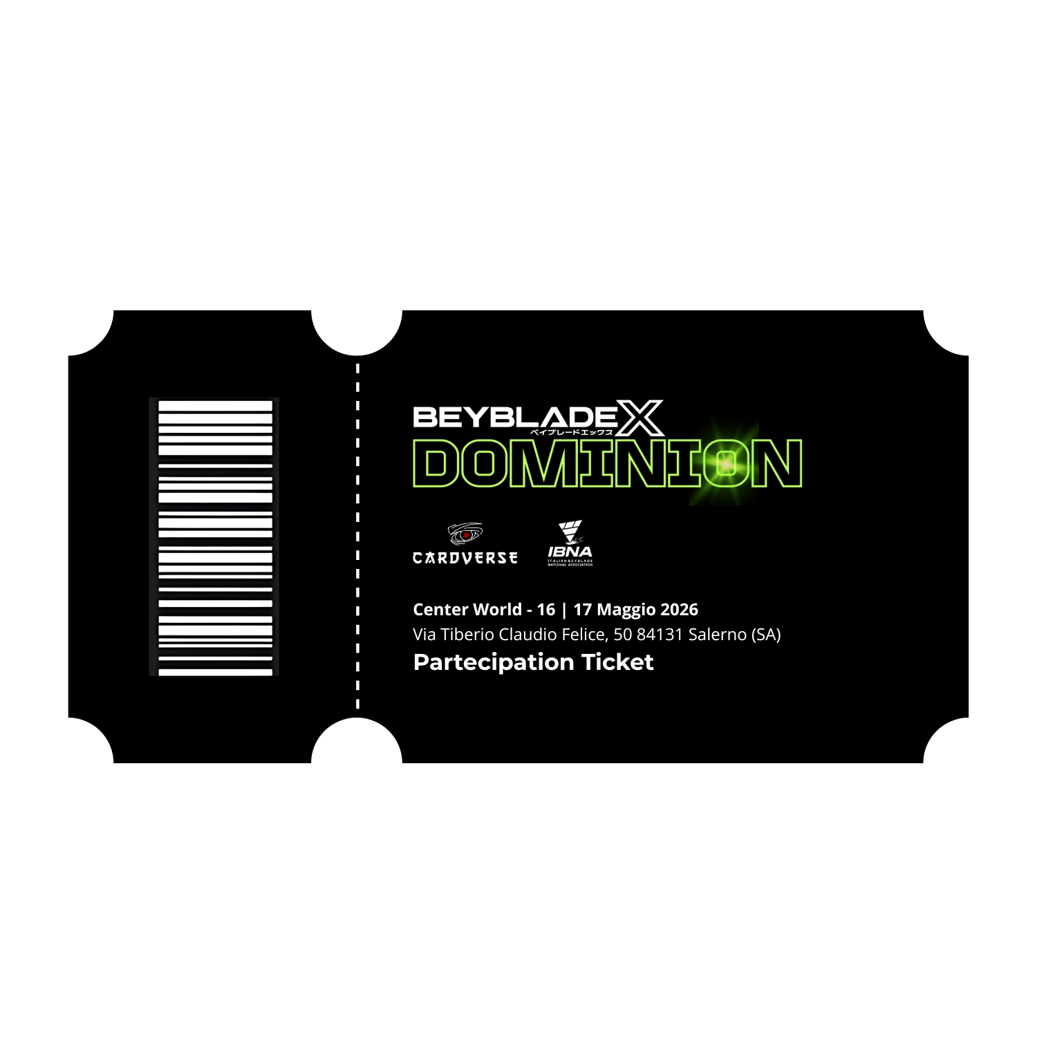Beyblade X Dominion – Main Event Player Ticket (2 Giorni)
